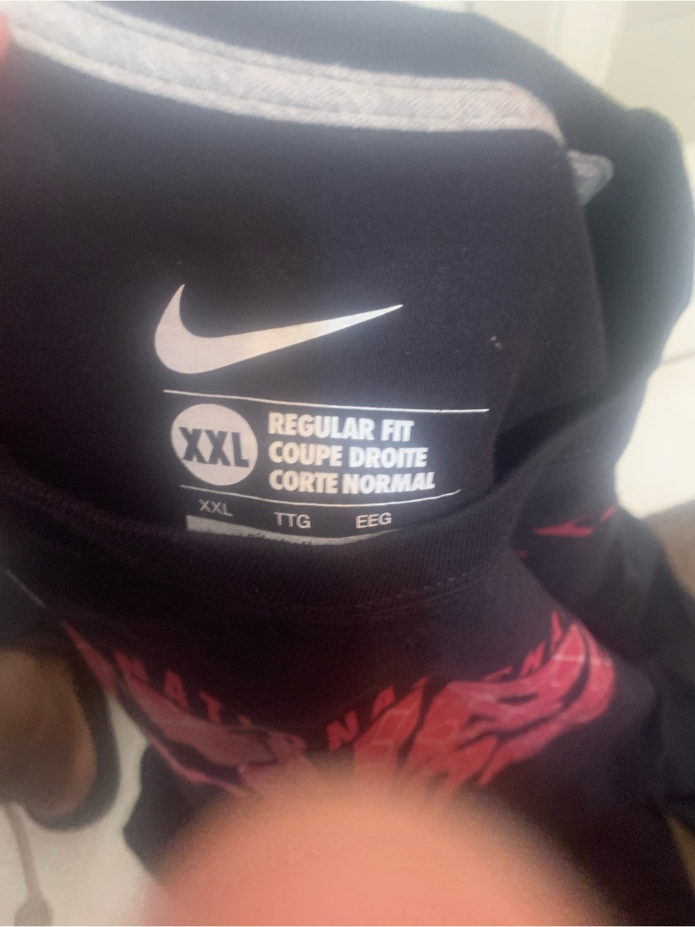 Nike Black T-Shirt with Pink and Red Graphic